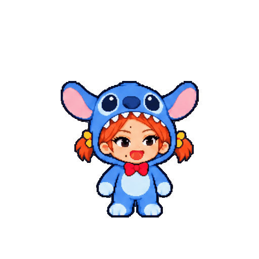 Personagem fantasiada de Stitch